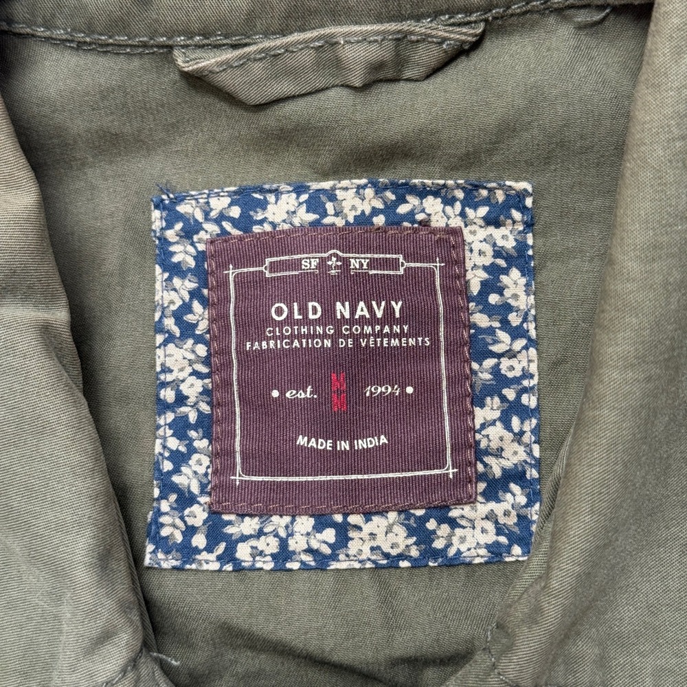 Vintage Old Navy Jacket Women's Small Olive Green Military Utility Field Coat - Picture 6 of 7